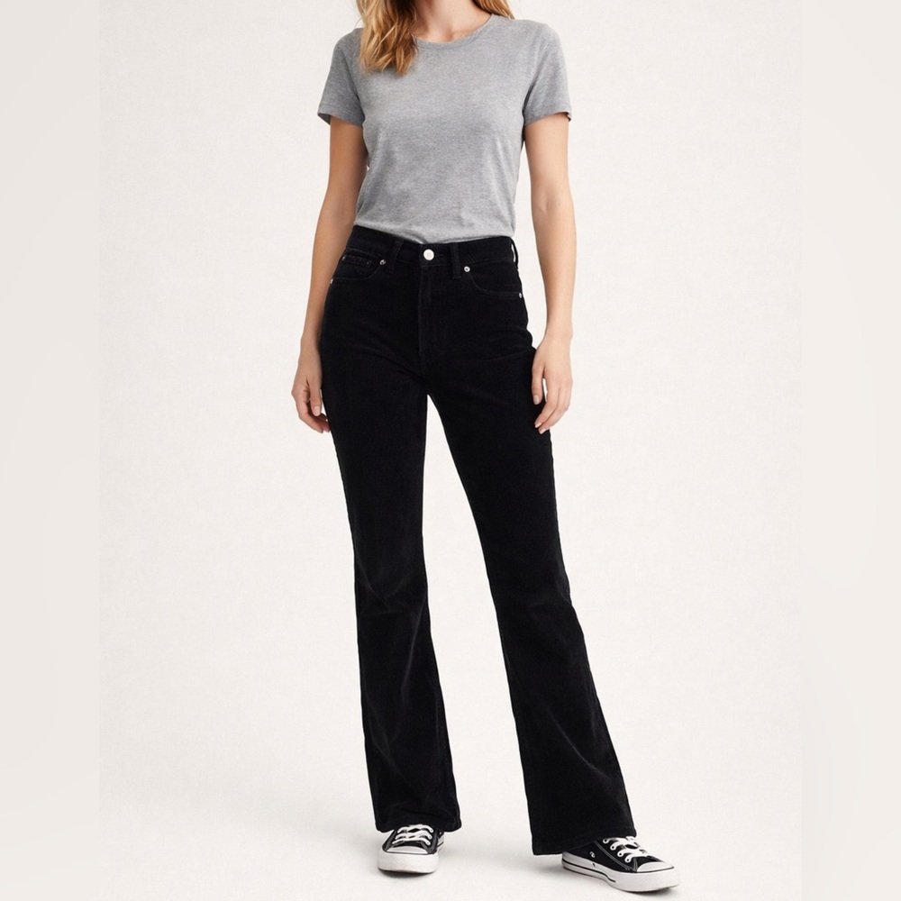 Levi’s Black Corduroy Pants Women’s Size 25 High Rise Straight Leg NWT